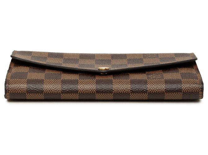 Cartera larga Louis Vuitton Damier Ebene Sarah Brown Castaño - vista 3