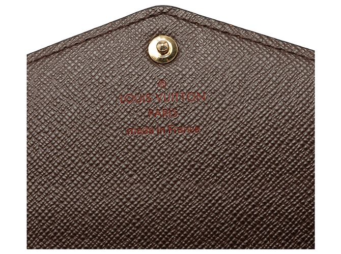 Cartera larga Louis Vuitton Damier Ebene Sarah Brown Castaño - vista 5