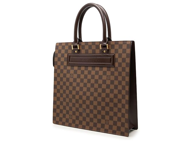 Borsa Tote Louis Vuitton Damier Ebene Venice Sac Plat GM Marrone - vista 2
