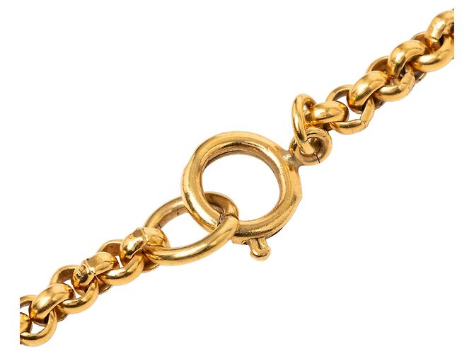 Collana con pendente a cuore CC Chanel placcata oro D'oro - vista 4