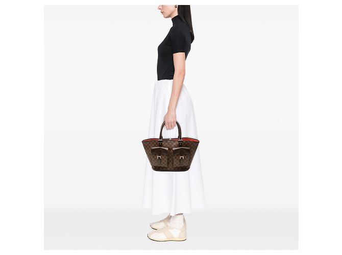 Borsa Tote Louis Vuitton Damier Ebene Manosque GM marrone - vista 6