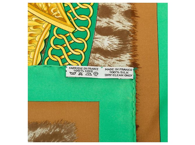 Foulard di seta Hermès Casques et Plumets Brown 90 Marrone - vista 7