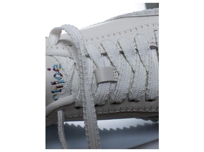 Chloé Chloe, sneakers platform nama in pelle con cuciture Bianco - vista 10