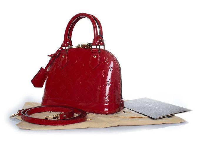 Louis Vuitton, Monogram vernis alma BB in cerise Rosso - vista 6