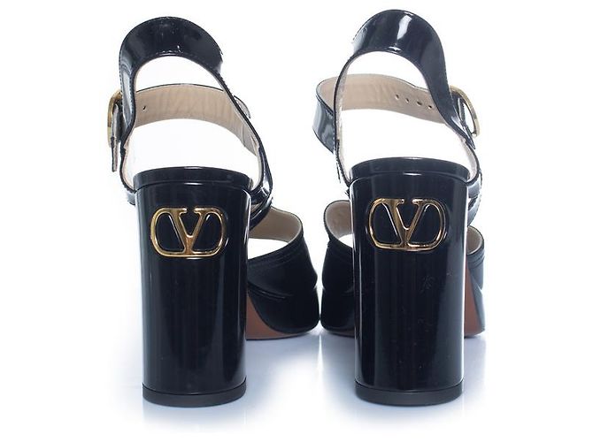 Valentino Garavani, sandali con platform Fawcette 100 Nero - vista 3