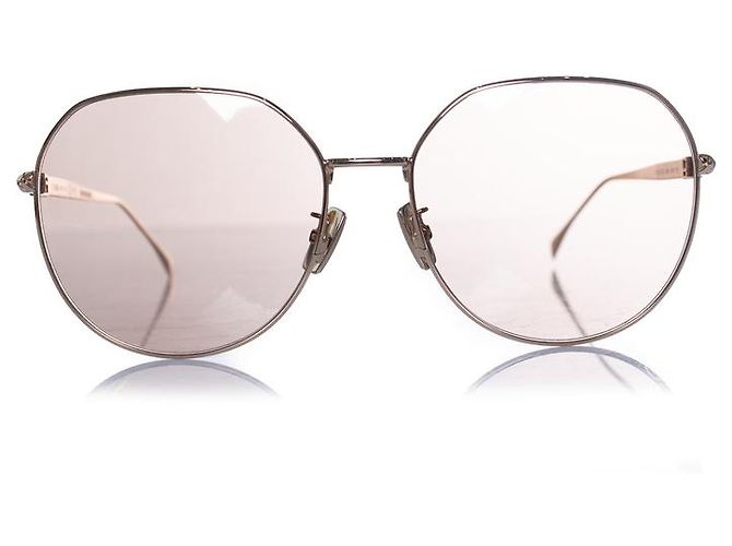 Fendi, gafas de sol espejadas oversized FF en rosa Dorado - vista 2