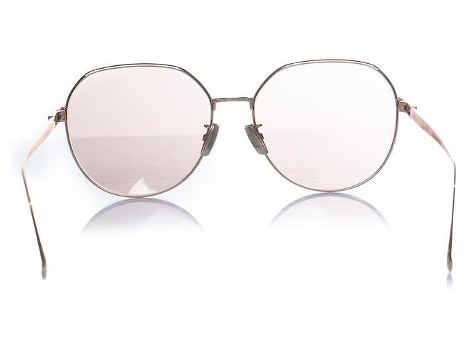 Fendi, gafas de sol espejadas oversized FF en rosa Dorado - vista 5