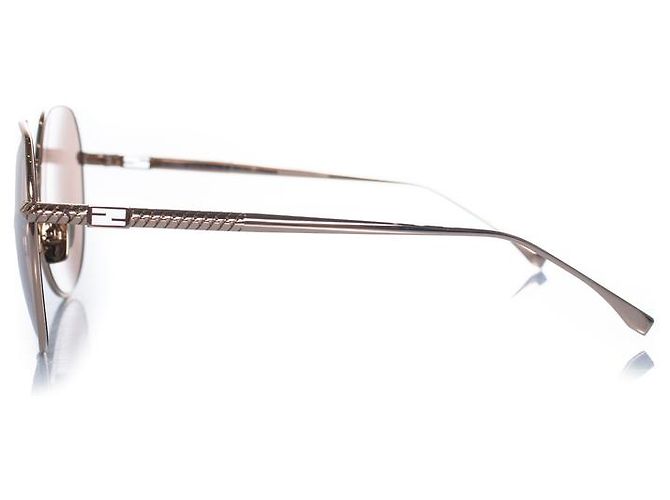 Fendi, gafas de sol espejadas oversized FF en rosa Dorado - vista 6
