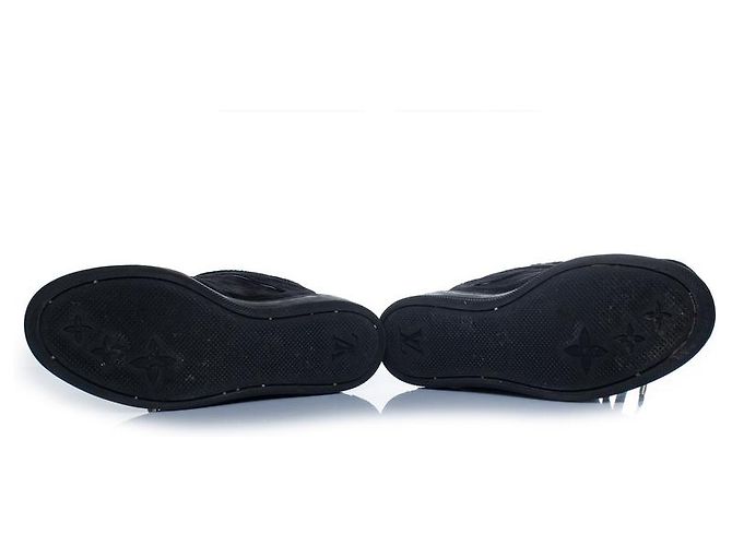 Louis Vuitton, sneakers wedge millenium in camoscio Nero - vista 7