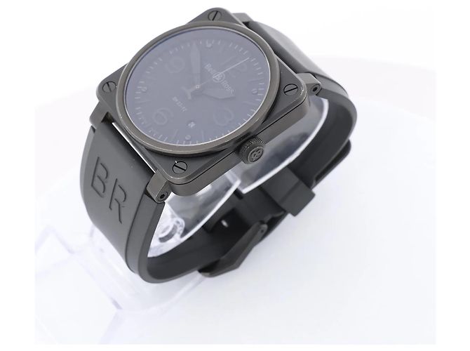 Orologio Bell & Ross Phantom BR03-92-S 02938 SS & Rubber AT con quadrante nero - vista 3