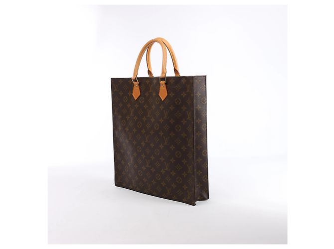 Louis Vuitton Sac Plat Monogram Canvas Handbag in Brown M51140 Beige - vista 2