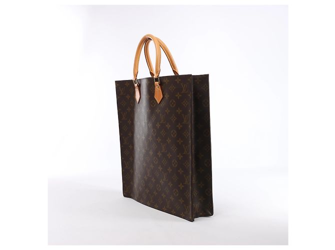 Louis Vuitton Sac Plat Monogram Canvas Handbag in Brown M51140 Beige - vista 3