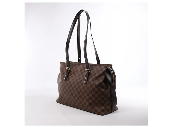 Borsa a tracolla Louis Vuitton Chelsea Damier Ebene Marrone N51119 Rosso - vista 3