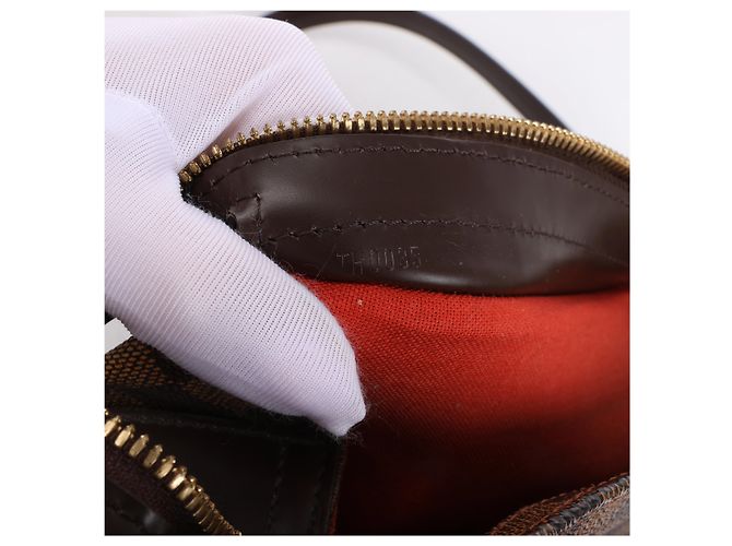 Borsa a tracolla Louis Vuitton Chelsea Damier Ebene in marrone N51119 Rosso - vista 13