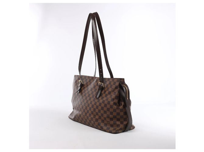 Borsa a tracolla Louis Vuitton Chelsea Damier Ebene in marrone N51119 Rosso - vista 2
