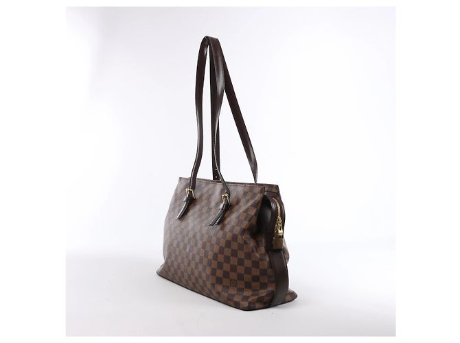Borsa a tracolla Louis Vuitton Chelsea Damier Ebene in marrone N51119 Rosso - vista 3