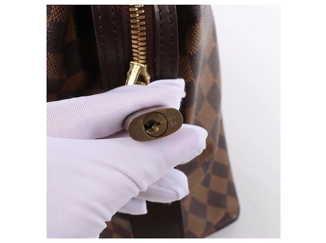 Borsa a tracolla Louis Vuitton Chelsea Damier Ebene in marrone N51119 Rosso - vista 6