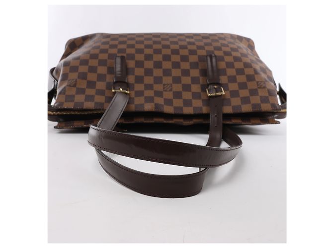 Borsa a tracolla Louis Vuitton Chelsea Damier Ebene in marrone N51119 Rosso - vista 7