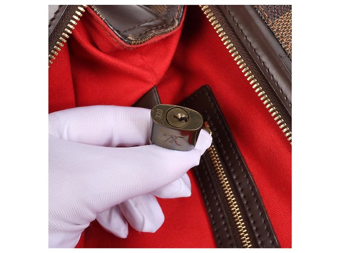Borsa a tracolla Louis Vuitton Chelsea Damier Ebene Marrone N51119 Rosso - vista 9