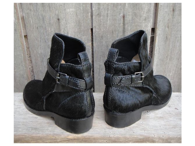 Botines Acne Studios de cuero de poni negro - vista 4