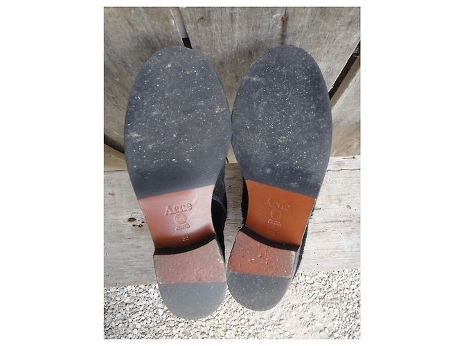 Botines Acne Studios de cuero de poni negro - vista 5