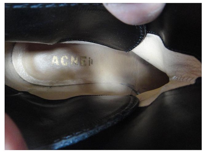 Botines Acne Studios de cuero de poni negro - vista 6
