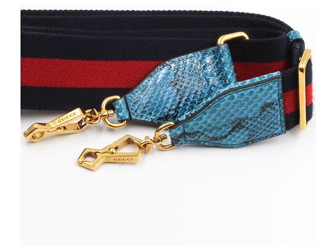 Gucci Bamboo 1947 Handtasche in Blauem Pythonleder - Ansicht 12