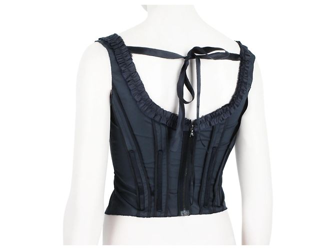 Ribbon Prada Top Corset Negro - vista 3