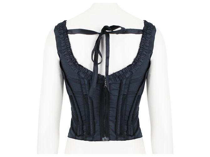 Ribbon Prada Top Corset Negro - vista 4