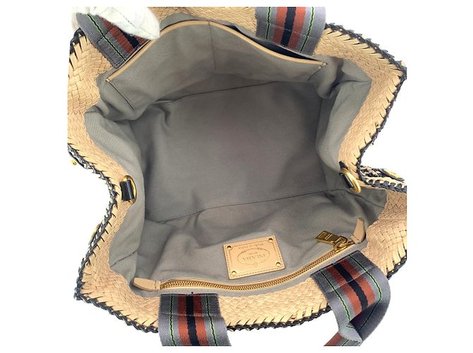 Prada Borsa Tote e borsa a mano Madras in pelle intrecciata beige e nera Multicolore - vista 5