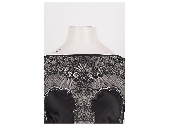 Autre Marque Sleeping with Jacques Seidenkleid Schwarz - Ansicht 2