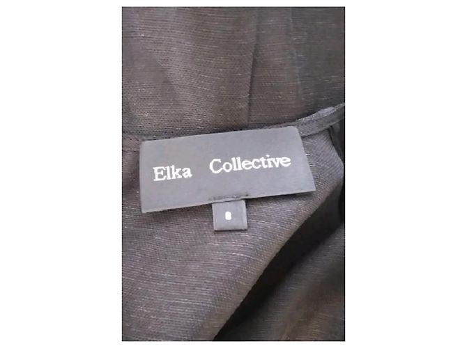 Autre Marque Top de seda ELKA COLLECTVE caqui - vista 7
