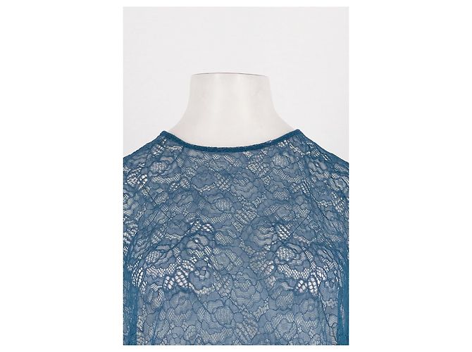 Top La Perla de corte recto azul - vista 2