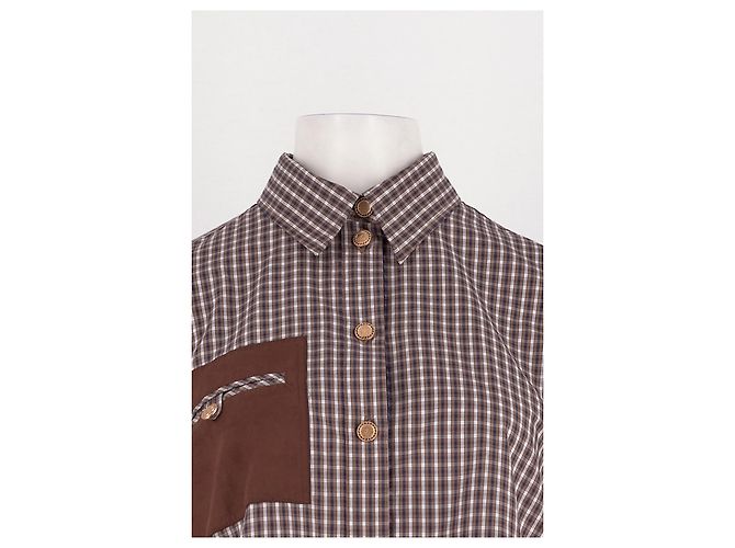 Autre Marque Camicia TRESSÉ in cotone marrone - vista 2