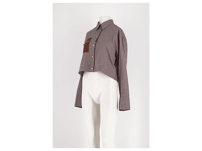 Autre Marque Camicia TRESSÉ in cotone marrone - vista 4