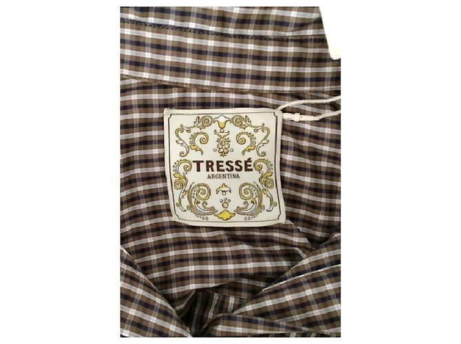 Autre Marque Camicia TRESSÉ in cotone marrone - vista 7