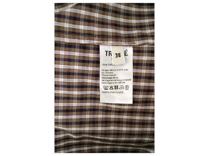 Autre Marque Camicia TRESSÉ in cotone marrone - vista 8
