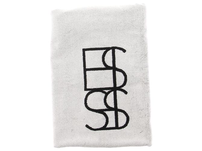 Autre Marque Toalla de baño de algodón monogramada Negro - vista 2