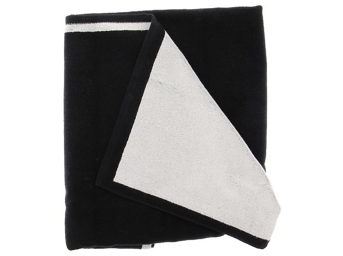 Autre Marque Toalla de baño de algodón monogramada Negro - vista 3