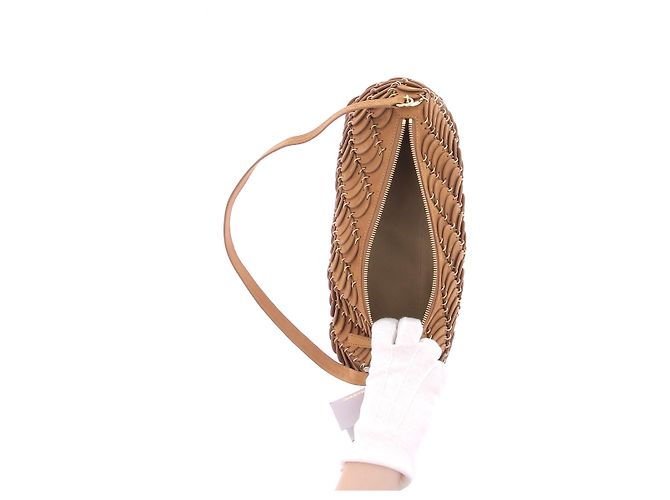 Autre Marque Tekel Bag in pelle camel con finiture dorate Cammello - vista 7