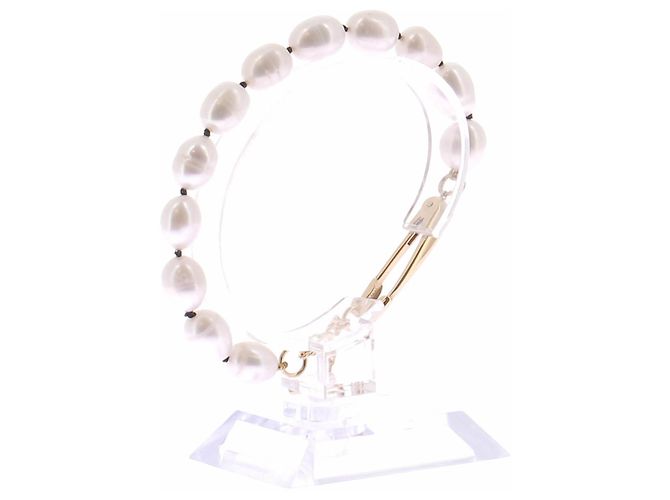 Prada Metallarmband mit Perlen Weiß - Ansicht 2