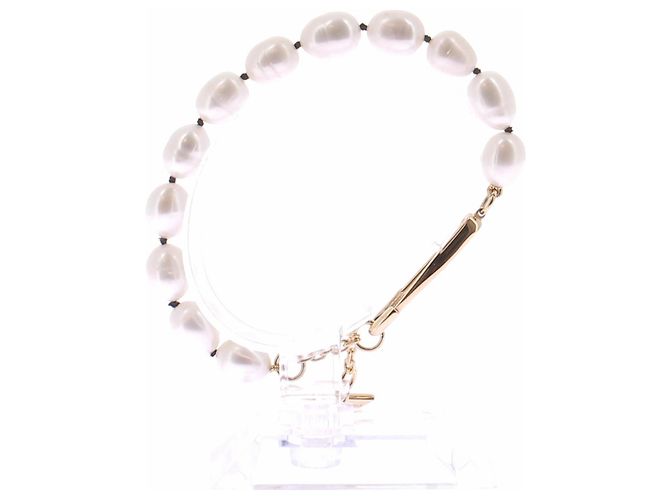 Prada Metallarmband mit Perlen Weiß - Ansicht 5