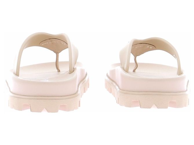 Prada Gummisandalen Weiß Leder Größe 38 - Ansicht 7