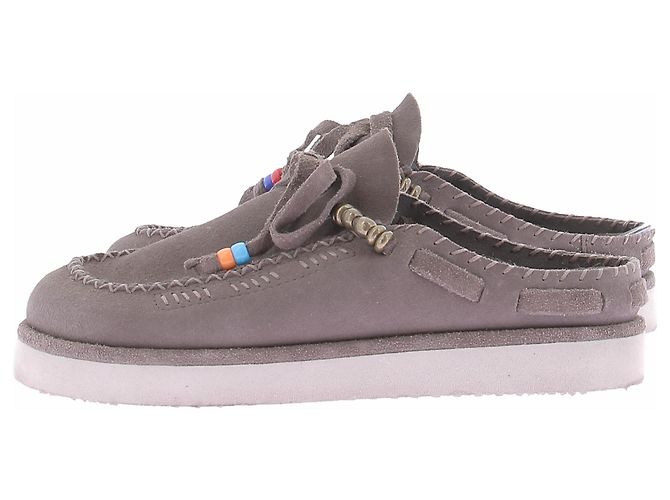 Autre Marque Mules brodées CALEB en daim marron Taille 38 - vue 2