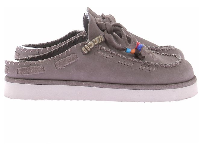 Autre Marque Mules brodées CALEB en daim marron Taille 38 - vue 6