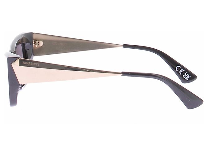 Nina Ricci Occhiali da sole neri e oro SNR486 Nero - vista 5