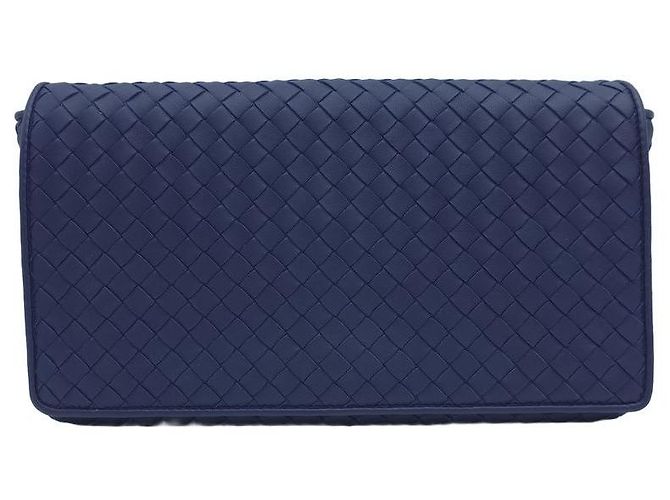 Bottega Veneta Borsa a tracolla con patta Intrecciato Blu - vista 12