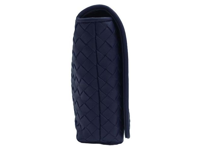 Bottega Veneta Borsa a tracolla con patta Intrecciato Blu - vista 14