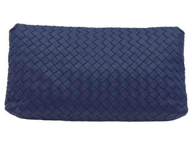 Bottega Veneta Borsa a tracolla con patta Intrecciato Blu - vista 5