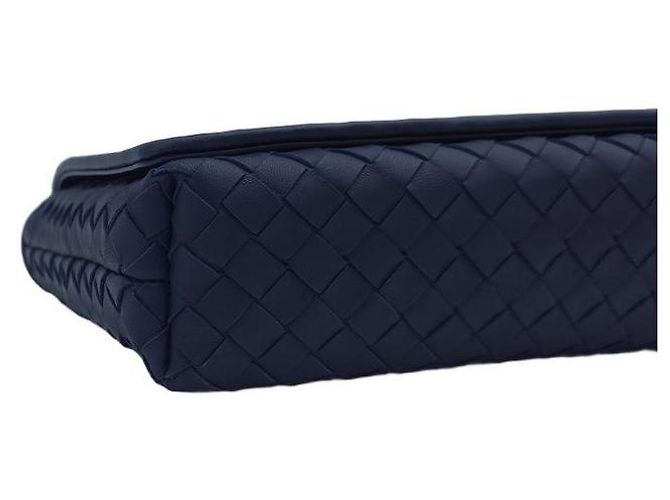 Bottega Veneta Borsa a tracolla con patta Intrecciato Blu - vista 6
